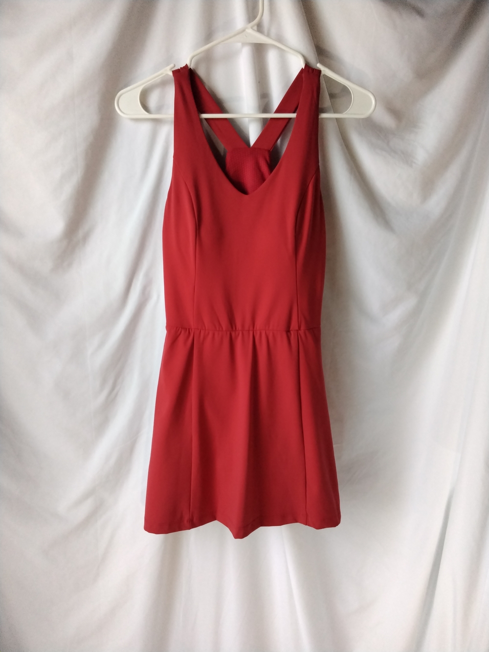 Red Sleeveless V-Neck Skater Dress